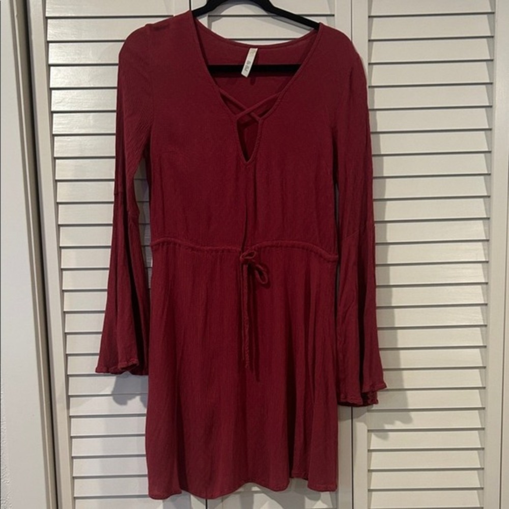 Bo Bel Long Sleeve Burgundy‎ Dress Size M